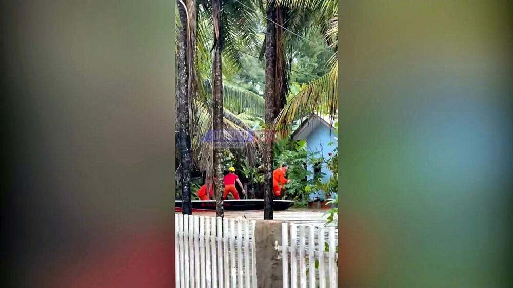 Apresentador Nelson Salles mostra situação provocada pelas cheias em Cerejeiras, RO