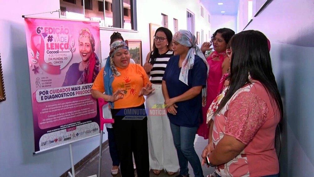 Campanha "Vá de Lenço Cacoal" alerta população sobre prevenção do câncer em Cacoal, RO