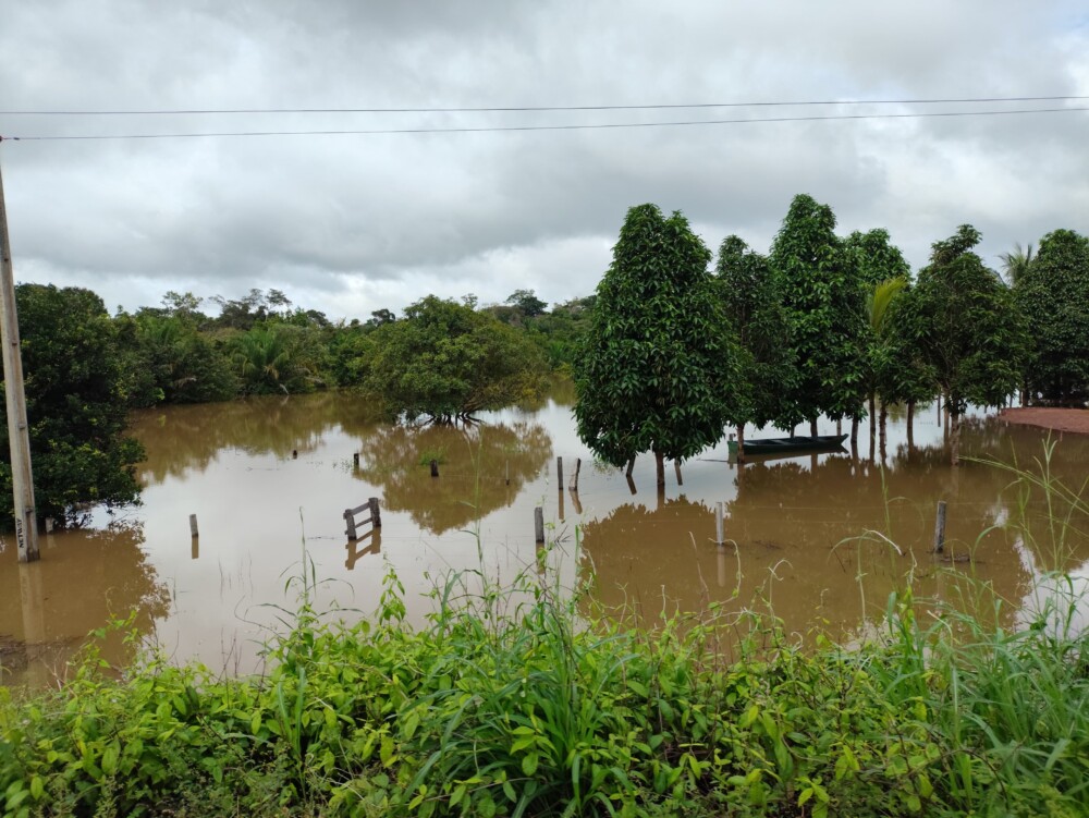 Chuvas intensas em Cacoal: Mais de cem famílias afetadas pelas enchentes.