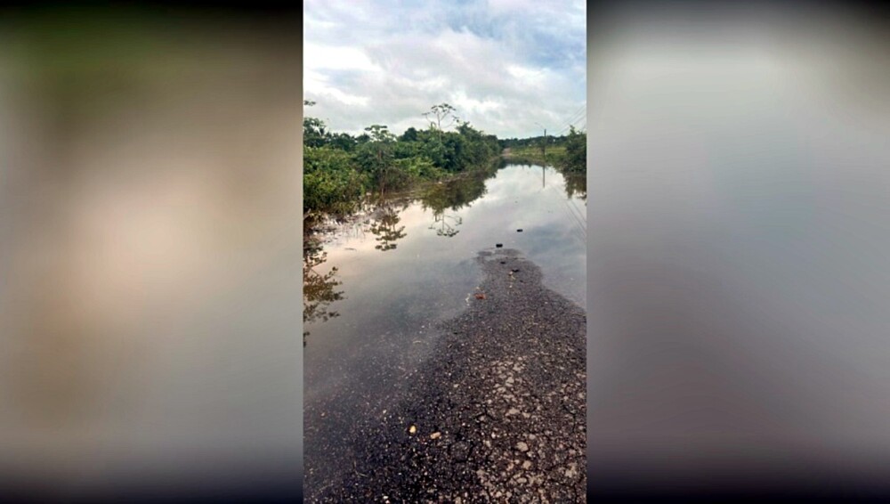 Atividades no Ifro estão suspensas após estrada de acesso ficar alagada, em Cacoal, RO