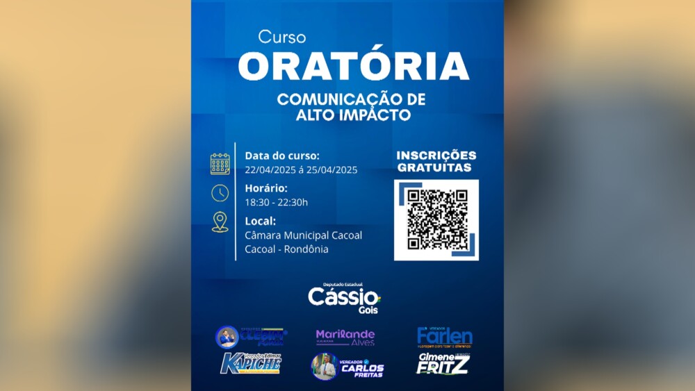 Curso de Comunicação de Alto Impacto já está com inscrições abertas em Cacoal