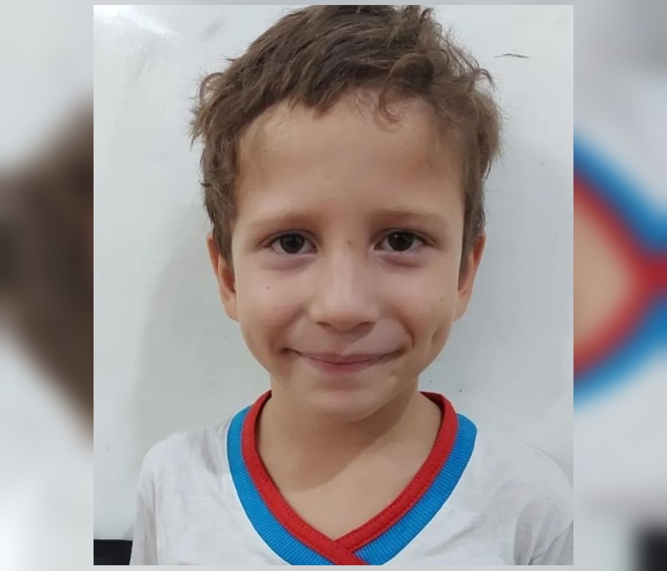 Samuel Henrique Gonçalves Tortato, de 7 anos, é a vítima de acidente gravíssimo em Rolim de Moura, RO