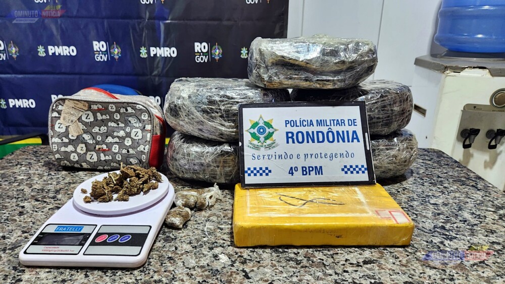 Três jovens são presos com quase 6kg de entorpecente em Cacoal