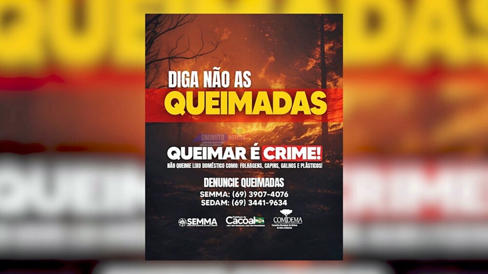 Campanha em Cacoal alerta população sobre os riscos das queimadas