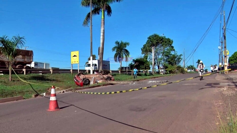 Acidente de trânsito em Cacoal deixa bairro Vista Alegre sem energia
