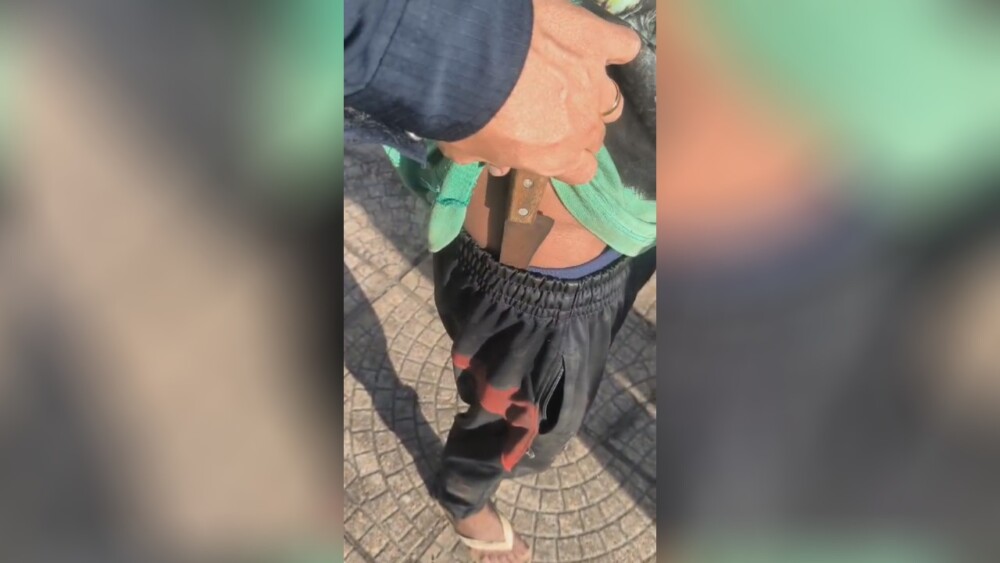 Homem é flagrado com faca e simulacro de arma de fogo no Centro de Vilhena
