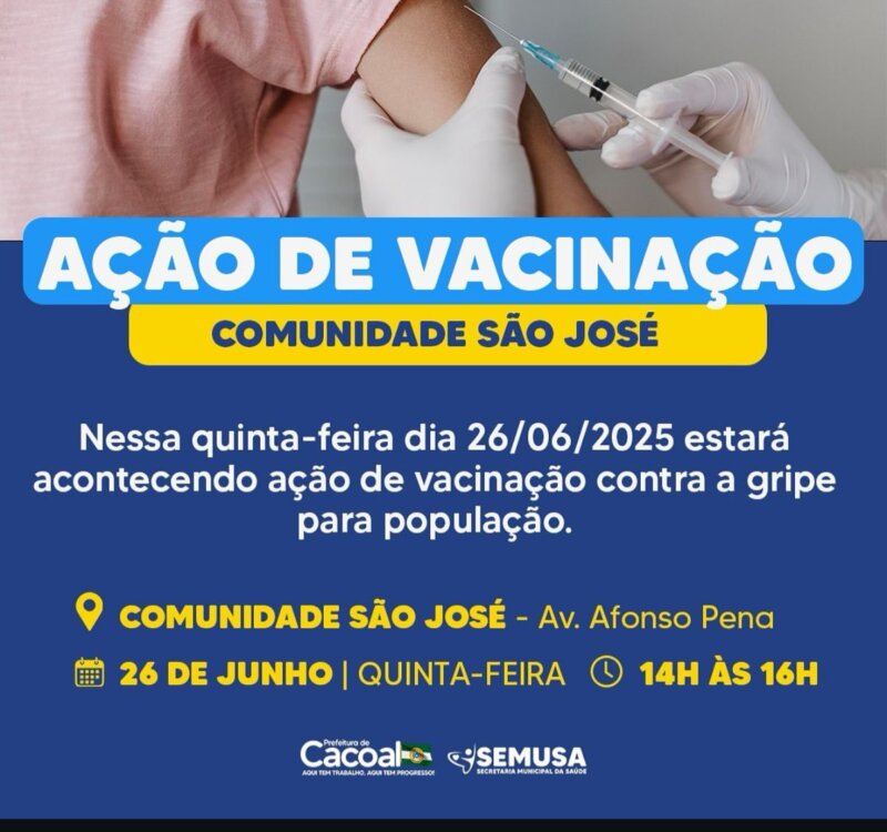 Campanha de Vacinação Contra a Gripe Continua em Cacoal