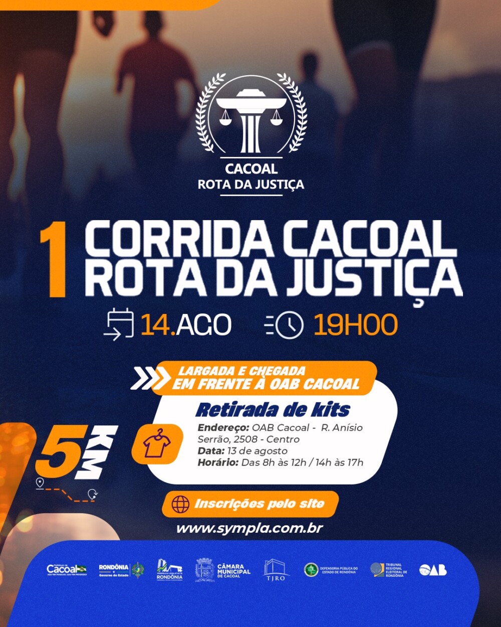 Cacoal realiza 1ª Corrida Noturna do Programa "Rota da Justiça" com foco em cidadania e saúde pública