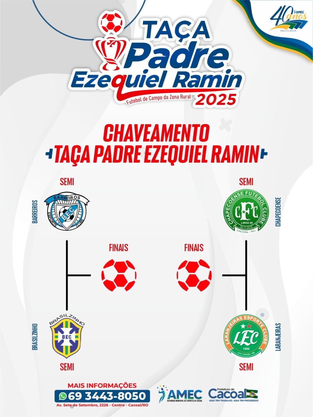 Taça Padre Ezequiel Ramin: Semifinais agitam Cacoal neste sábado!