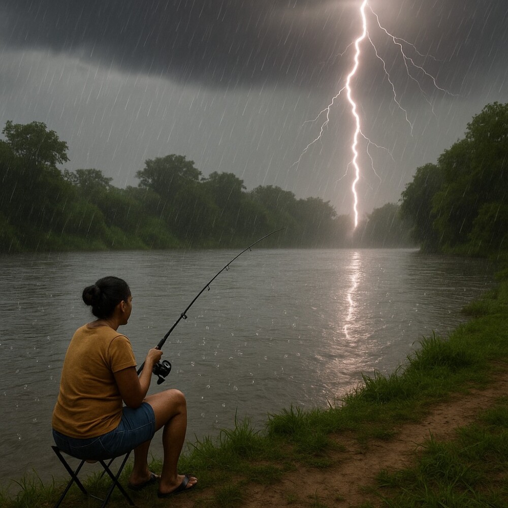 Mulher morre ao ser atingida por raio durante pescaria em rio de Rondônia