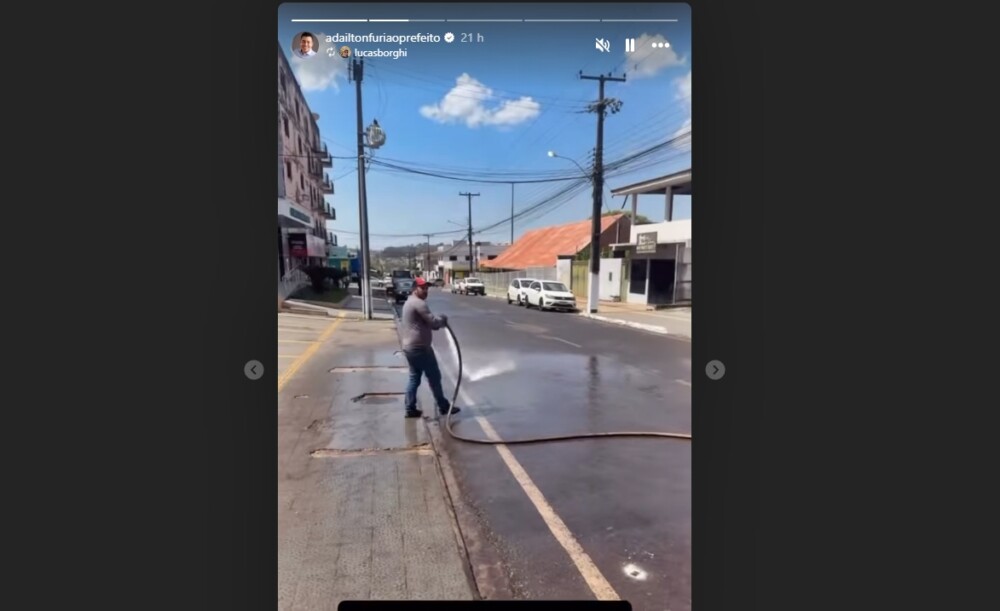 Prefeitura de Cacoal remove resíduo oleoso de via pública após incidentes com motociclistas