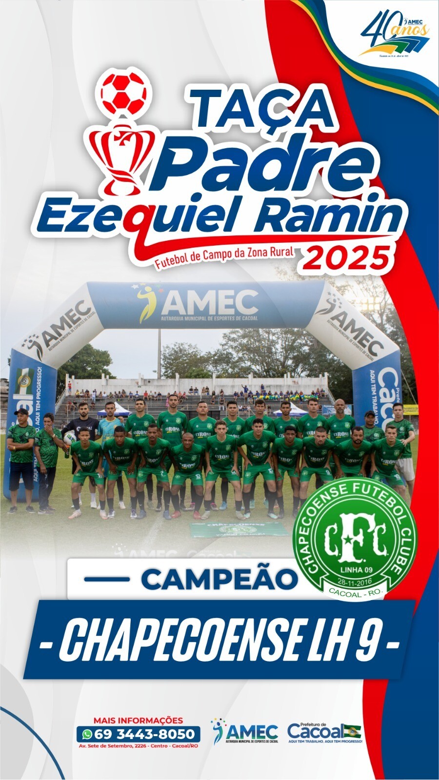 Chapecoense vence o Brasilzinho nos pênaltis e conquista a Taça Padre Ezequiel Ramin em Cacoal