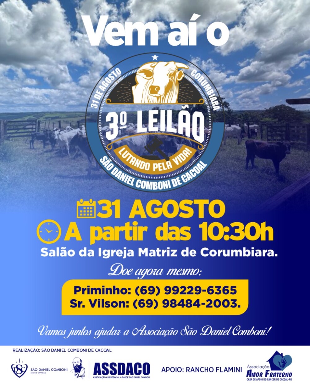 3º Leilão Solidário em Corumbiara une comunidade em prol da saúde e inclusão