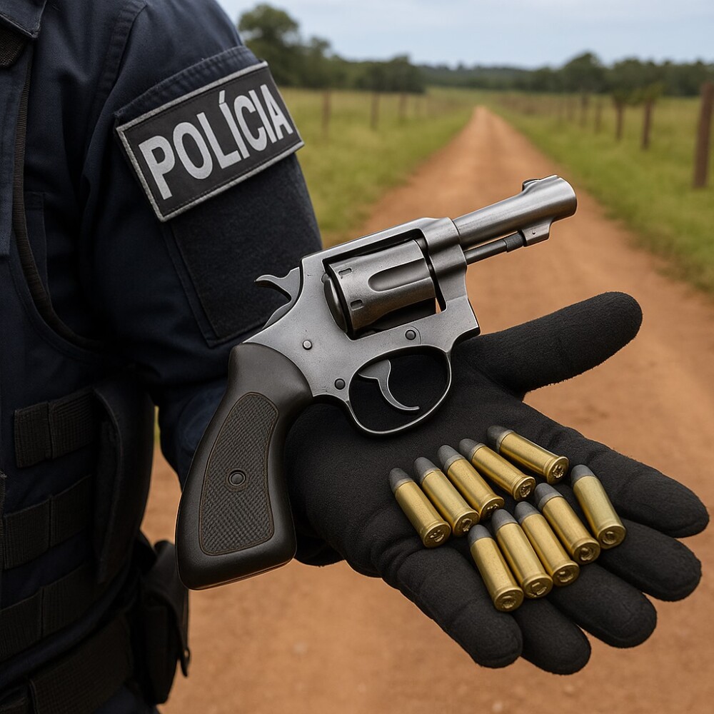 Preso com revólver e munições na zona rural de Vilhena