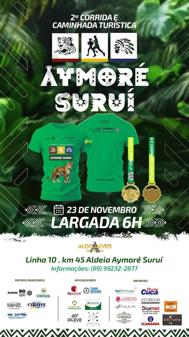 Corrida Turística Aymoré Suruí une esporte, cultura e natureza em Cacoal