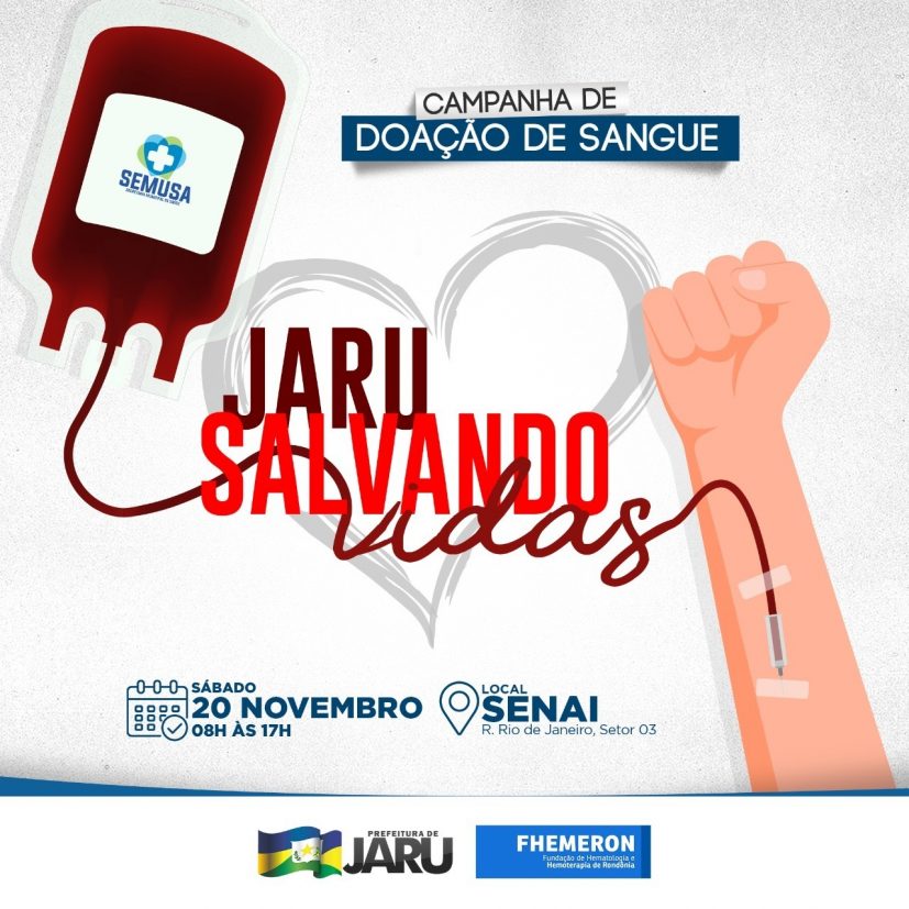 Prefeitura de Jaru e Fhemeron realizam mais uma campanha de doação de sangue
