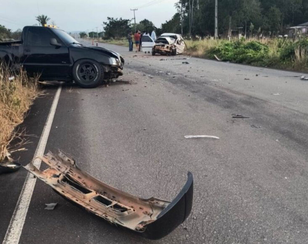 Motorista morre na RO-473 após batida violenta entre um Gol e uma S10