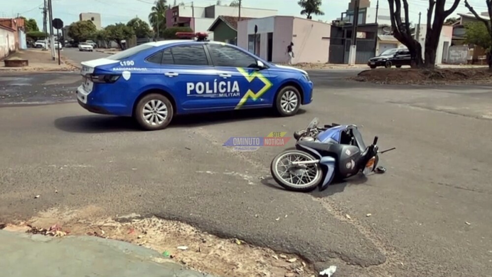 Motociclista fica ferido em acidente na Avenida Nações Unidas em Cacoal