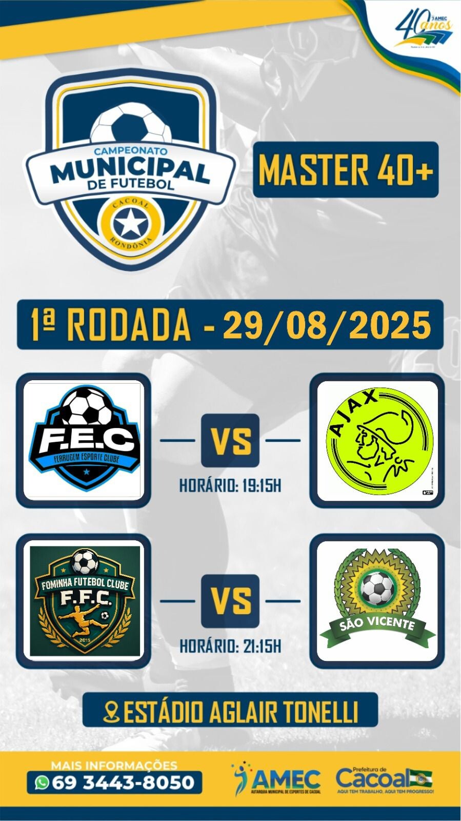 Quarentões em Campo: Futebol 40+ retorna a Cacoal com grande entusiasmo