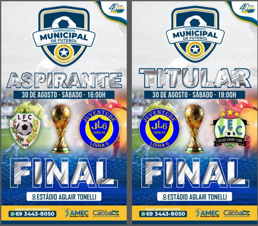 Cacoal em Festa: Campeonato Municipal de Futebol chega à grande final