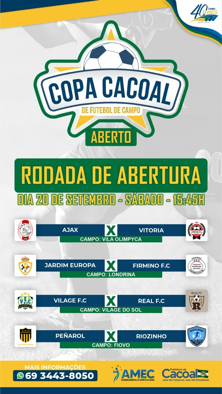 Cacoal se prepara para a estreia da Copa Cacoal com 4 jogos neste sábado