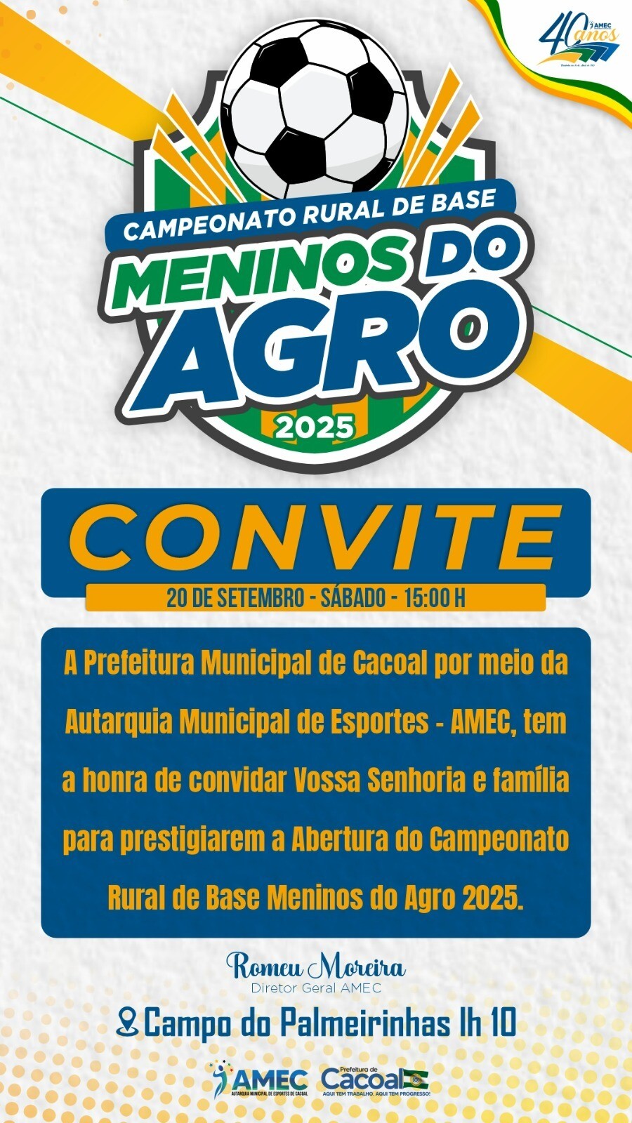 Campeonato de Futebol Society da Zona Rural de Cacoal começa neste sábado