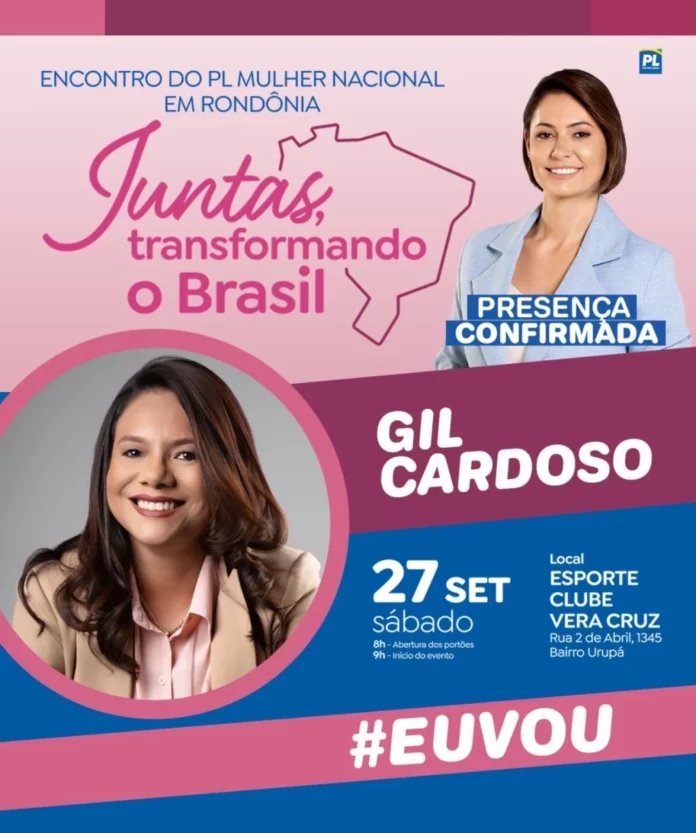 Michelle Bolsonaro participa de encontro regional do PL em Ji-Paraná
