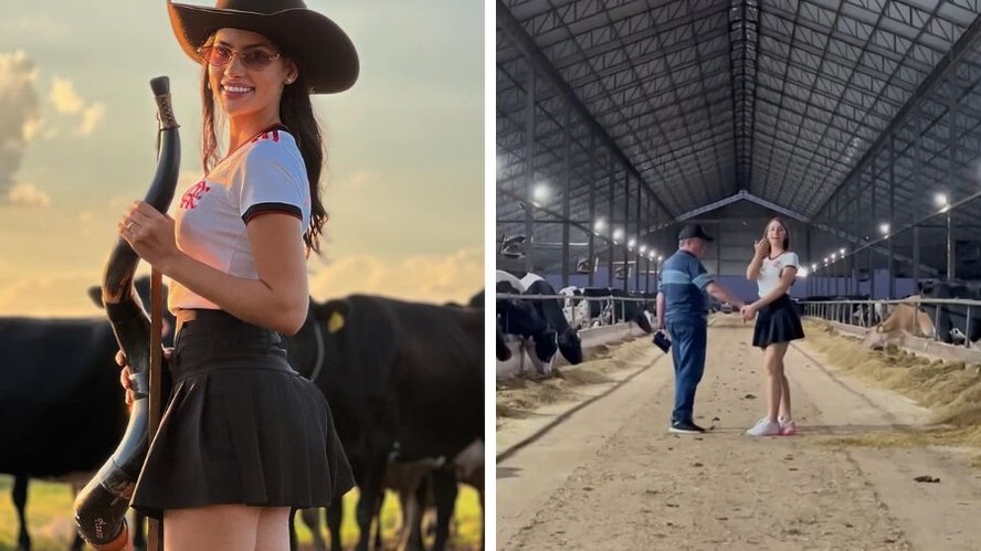 Calita Franciele mostra bastidores da fazenda de R$ 800 milhões de Amado Batista