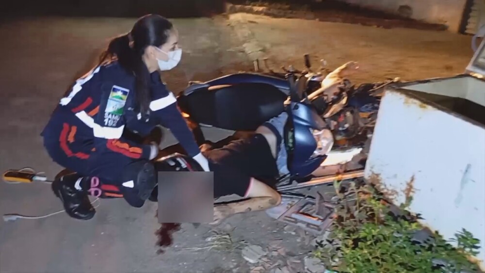 Acidente gravíssimo em Ariquemes, deixa motociclista em estado crítico