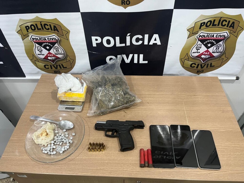 Polícia prende quatro homens por tráfico de drogas e apreende arma em Cujubim