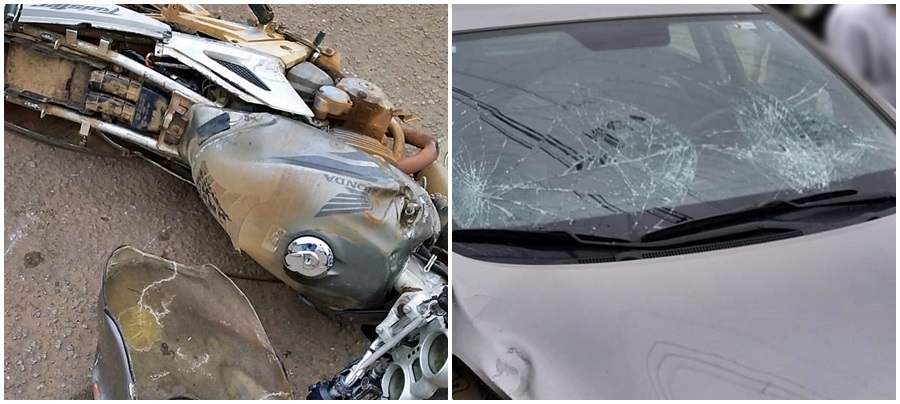  Acidente entre motocicleta e automóvel, é registrado na Dom Pedro I com Padre Adolpho Rohl, nesta terça-feira