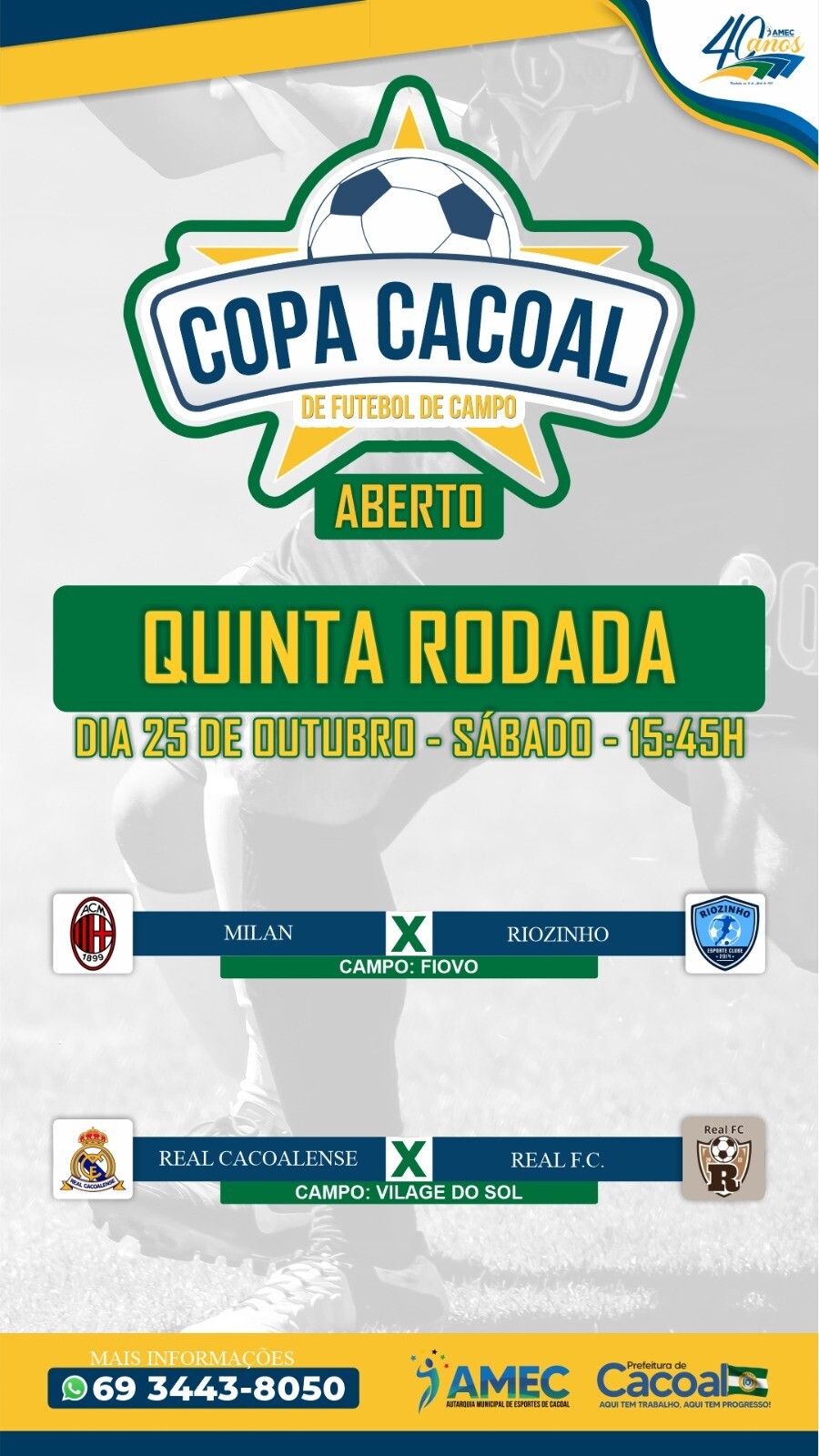 Jogos de volta da Semi-Final do Ruralzão de Cacoal são adiados