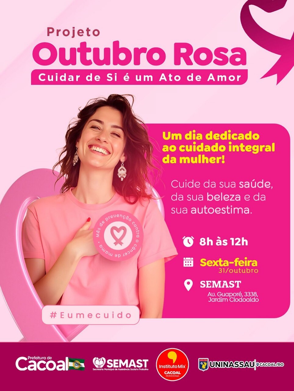 Projeto Outubro Rosa promove manhã de cuidado e amor-próprio para mulheres