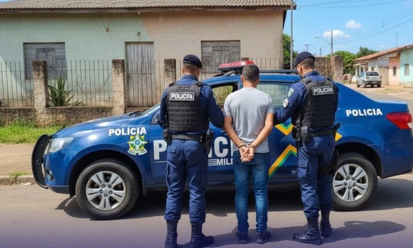 Polícia Militar cumpre mandado de prisão durante patrulhamento rural em Cacoal