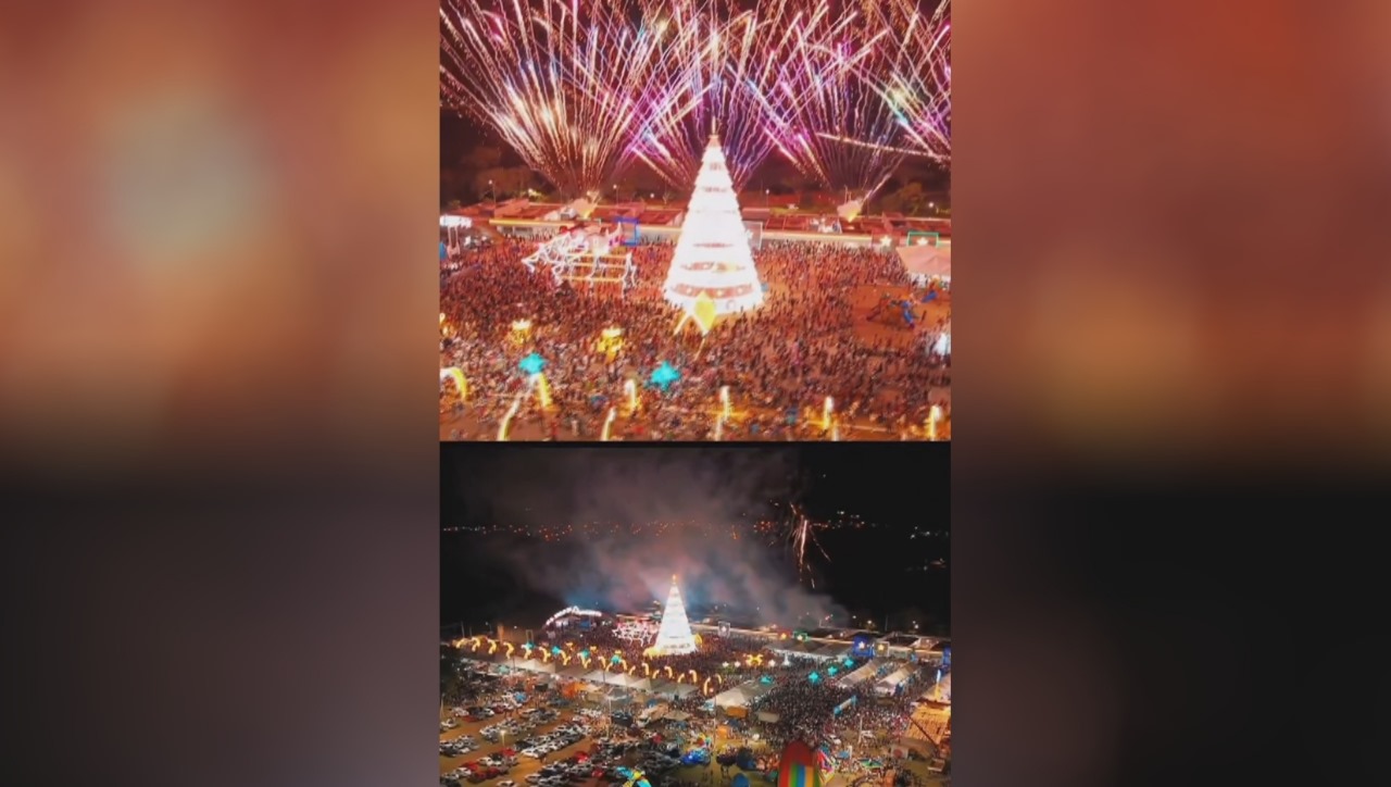 Noite de magia no Beira Rio marca acendimento das luzes e chegada do Papai Noel em Cacoal