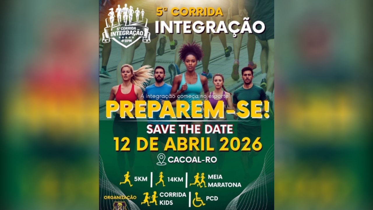 5ª Corrida Integração do 4º BPM será realizada em abril de 2026 com provas para todos os públicos