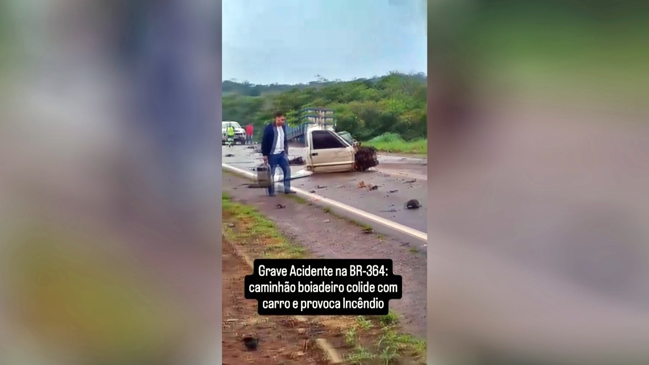 Grave acidente entre caminhão boiadeiro e carro é registrado na região de Vilhena