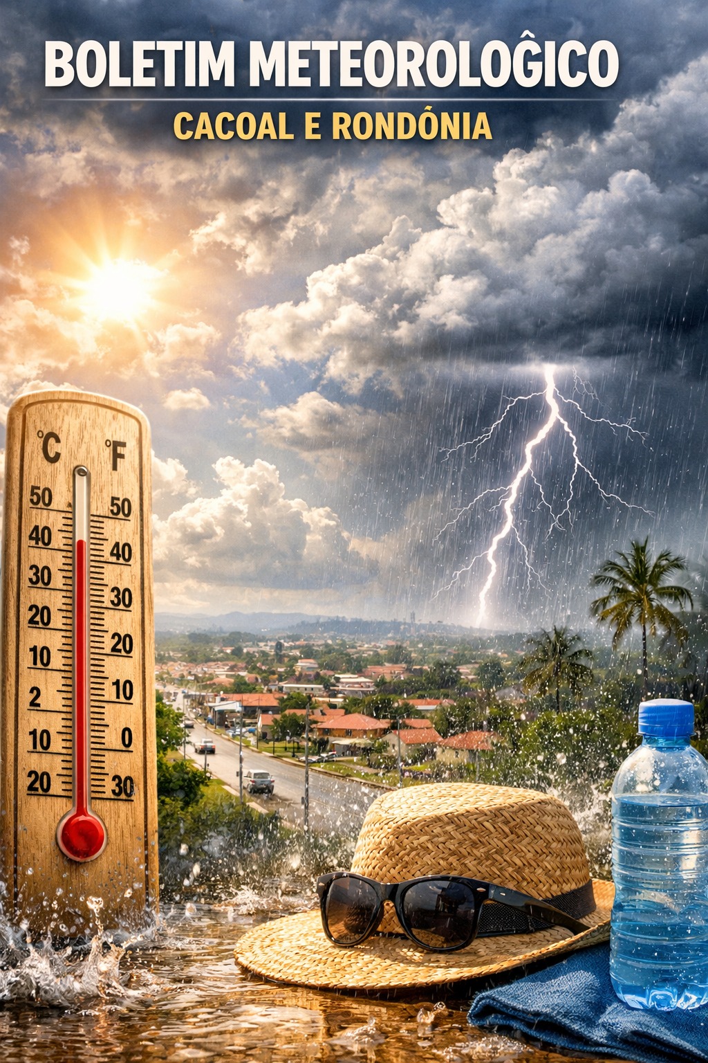 Cacoal registra condições de calor intenso e instabilidade atmosférica