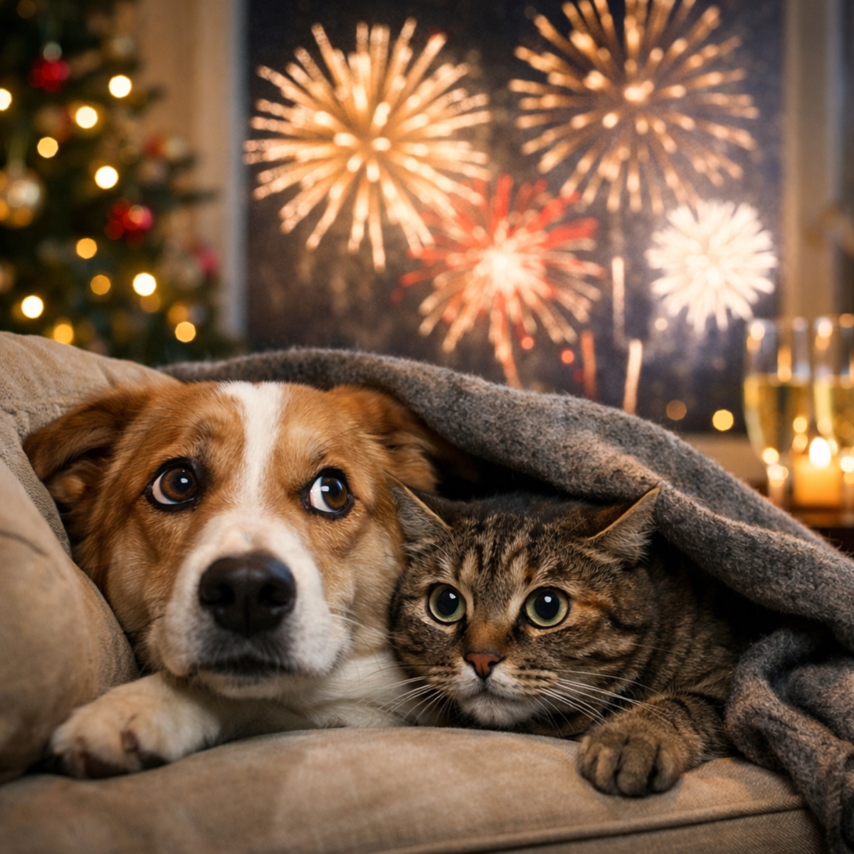 Fim de ano exige atenção redobrada com pets durante festas e fogos de artifício