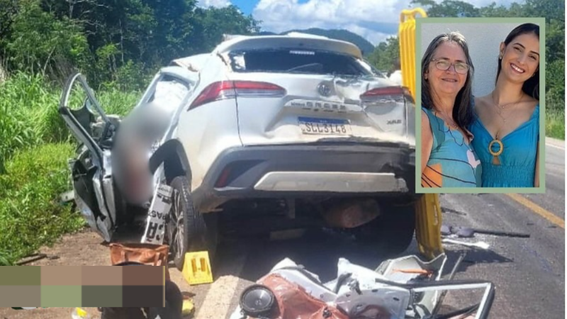 Colisão frontal na BR-070 em Cáceres mata mãe e filha de Nova Brasilândia