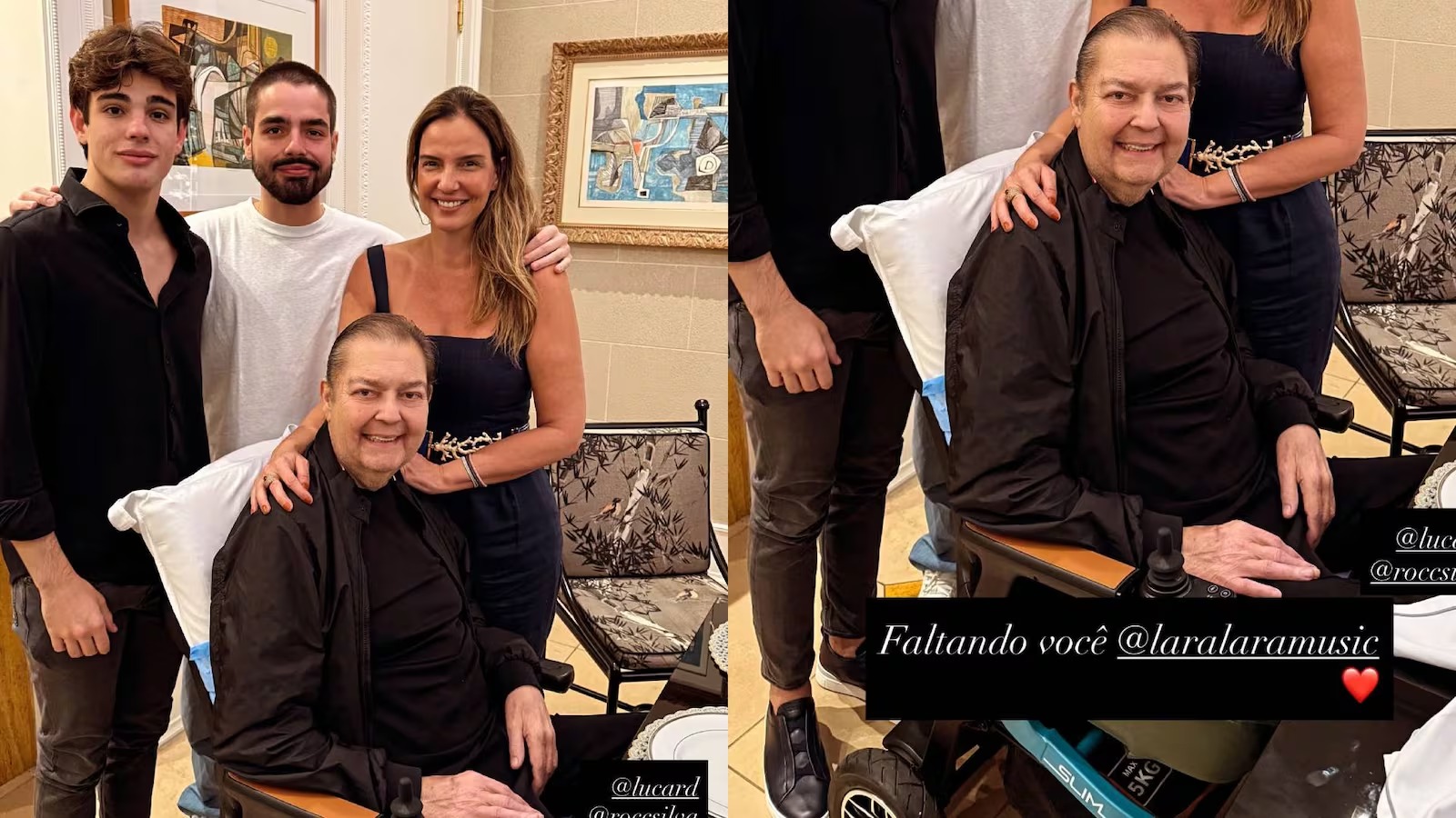 Faustão chama atenção ao aparecer em cadeiras de rodas