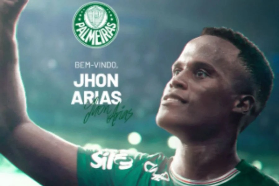 Jhon Arias firma vínculo longo com o Palmeiras