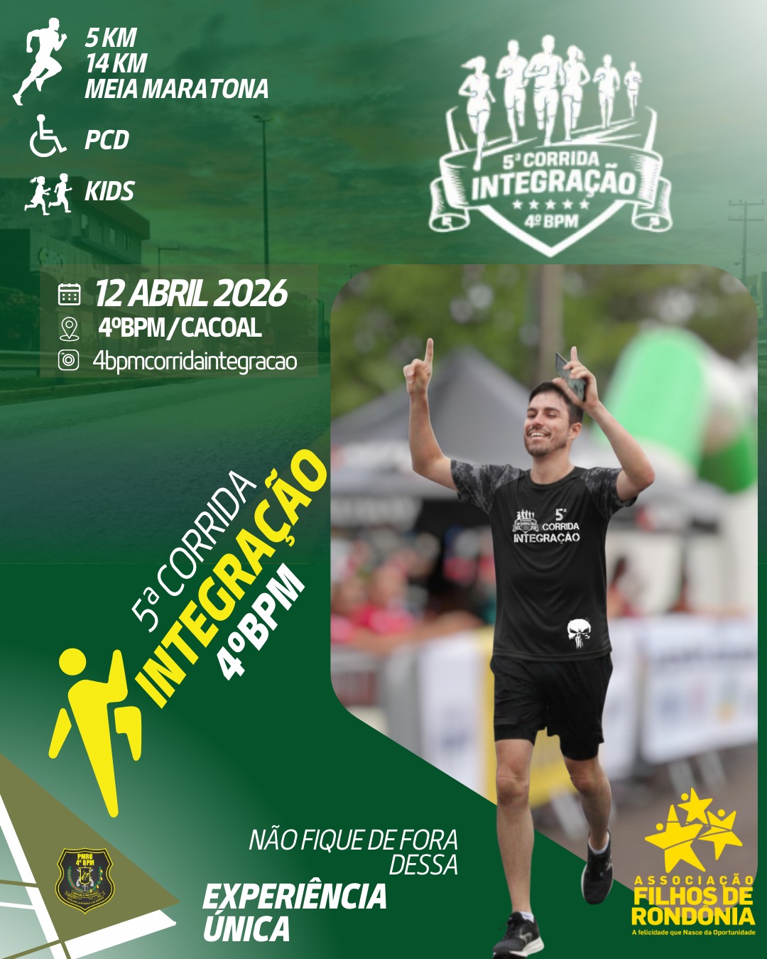 Inscrições para a 5ª Corrida Integração do 4º BPM só vão até dia 10 de fevereiro