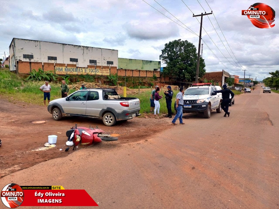 (Fotos) Acidente na JK, deixa motociclista ferido, nesta segunda-feira, 21