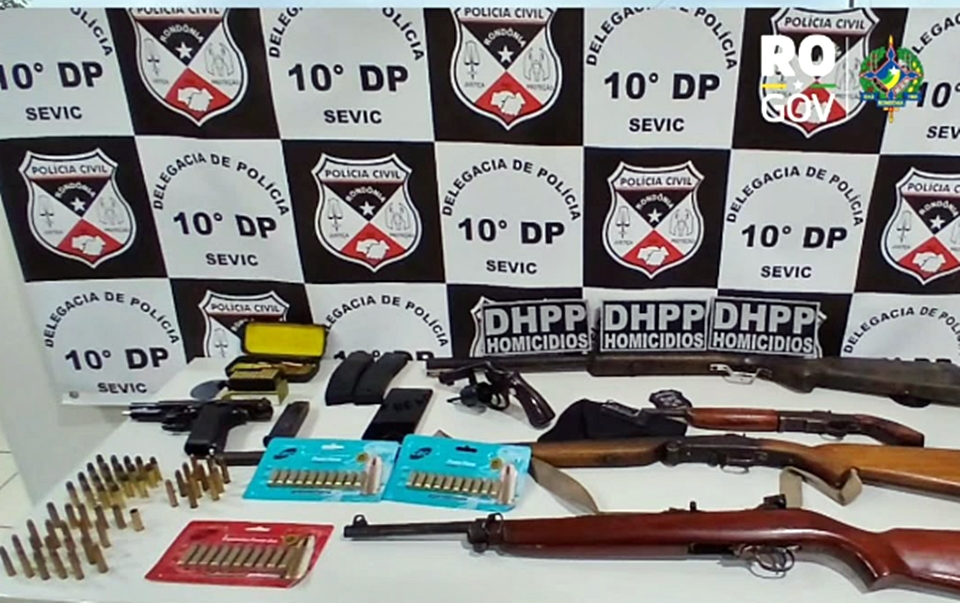 PC prende suspeitos de homicídio e apreende arsenal de armas em Porto Velho