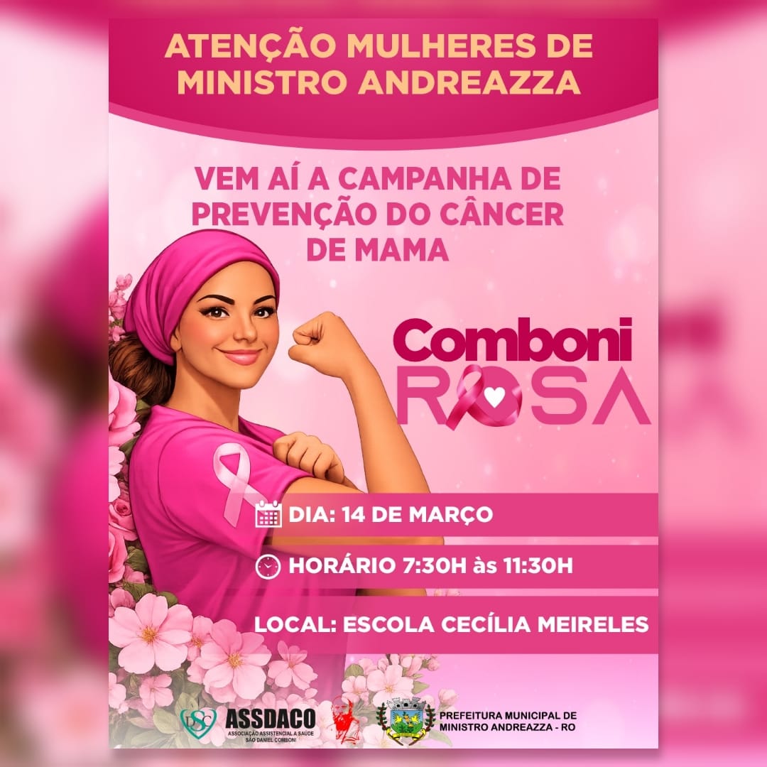 Sábado (14) é dia de prevenção ao câncer de mama em Ministro Andreazza