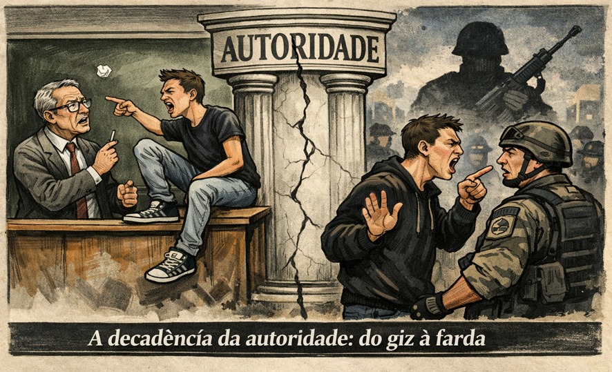 A decadência da autoridade: Onde o giz e a farda se encontram