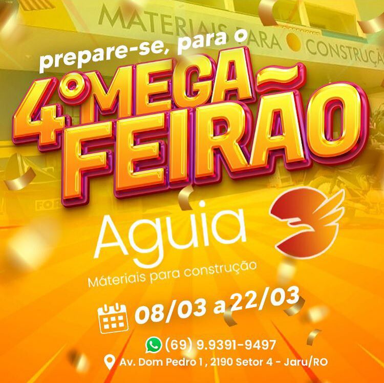Águia Materiais de Construção anuncia Mega Feirão no mês em que se comemora o Dia Internacional da Mulher