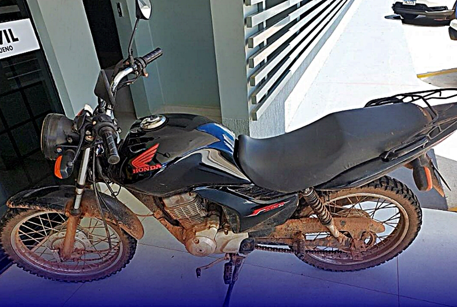 Motocicleta com registro de roubo é recuperada pela Polícia Militar em Pimenta Bueno