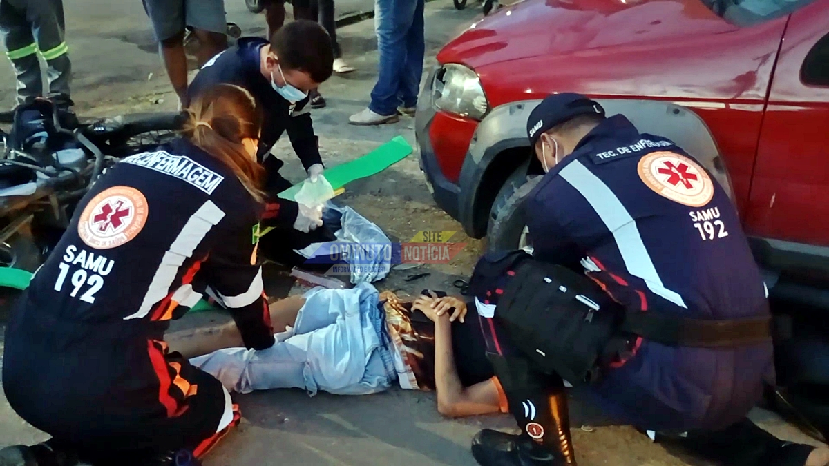 Colisão de motos deixa vítima em Ariquemes